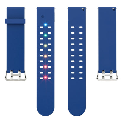 For Apple Watch 42mm Luminous Colorful Light Silicone Watch Band(Blue) - Watch Bands by buy2fix | Online Shopping UK | buy2fix