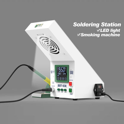 BEST BST-938 LED Electric Iron Smoking Instrument Smoke Purifier Soldering Station with Exhaust Fan, US Plug - Soldering Iron Set by BEST | Online Shopping UK | buy2fix