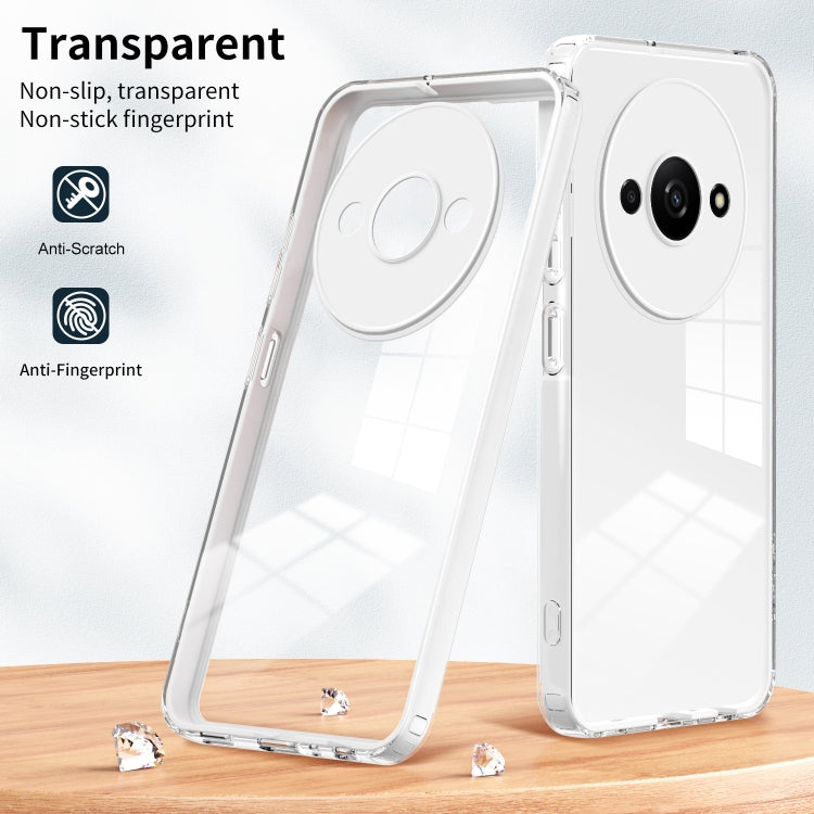 For Xiaomi Redmi A3 3 in 1 Clear TPU Color PC Frame Phone Case(White) - Xiaomi Cases by buy2fix | Online Shopping UK | buy2fix