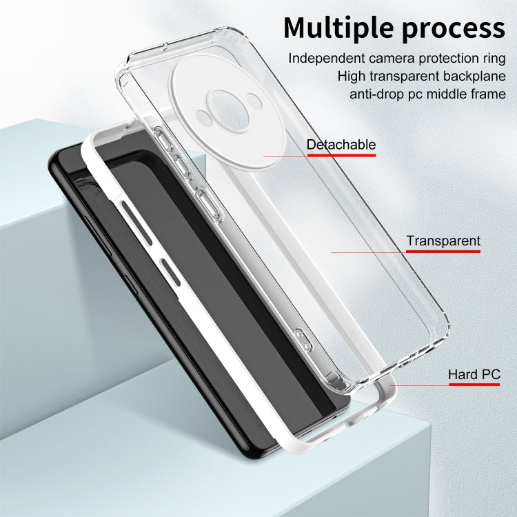 For Xiaomi Redmi A3 3 in 1 Clear TPU Color PC Frame Phone Case(White) - Xiaomi Cases by buy2fix | Online Shopping UK | buy2fix