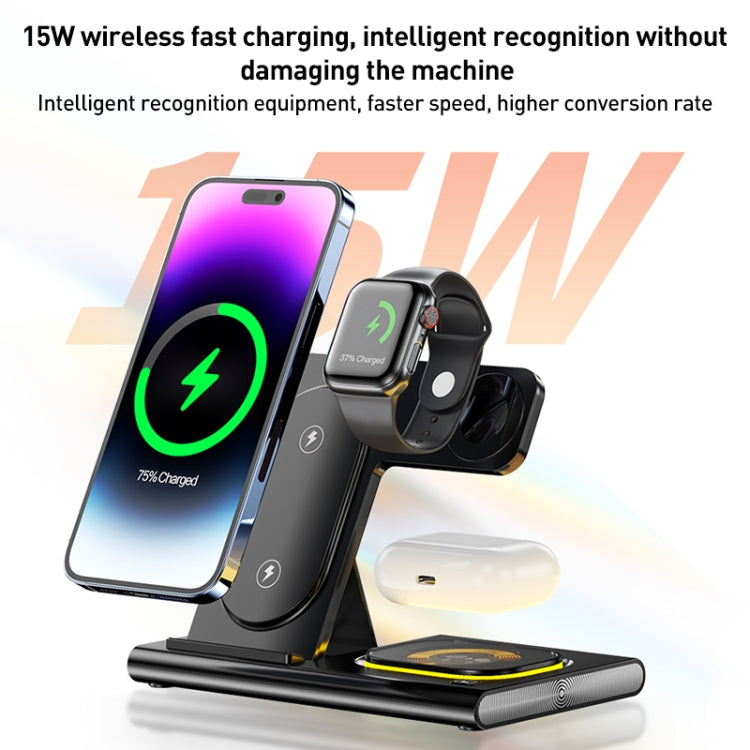 A80 3 in 1 15W Folding Wireless Charger(White) - Wireless Charger by buy2fix | Online Shopping UK | buy2fix