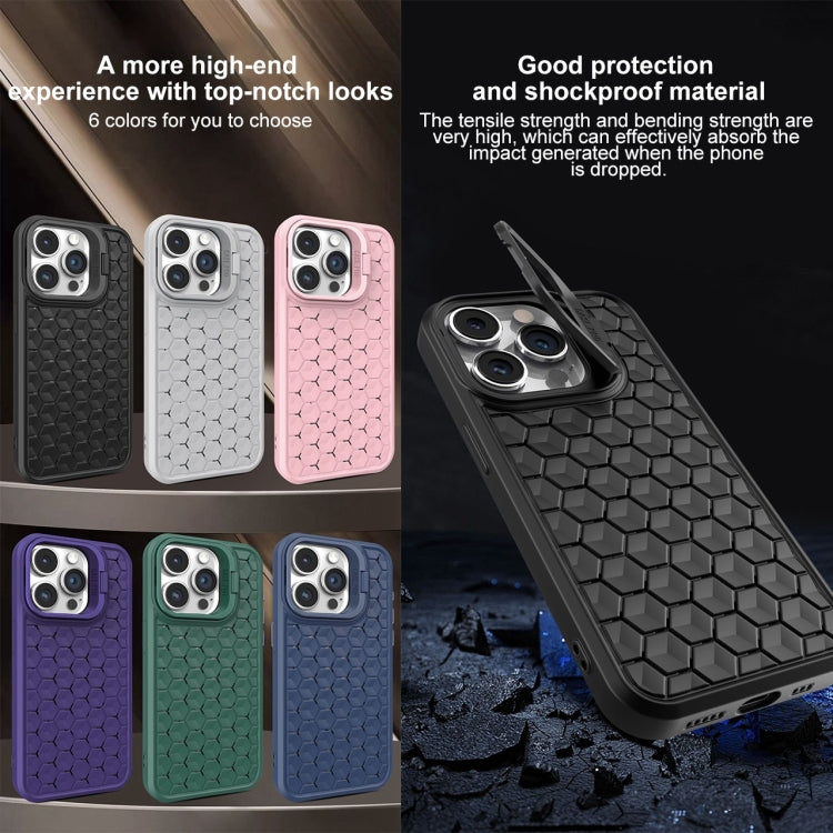 For iPhone 16 Pro Max Honeycomb Radiating Lens Holder Magsafe Phone Case(Black) - iPhone 16 Pro Max Cases by buy2fix | Online Shopping UK | buy2fix