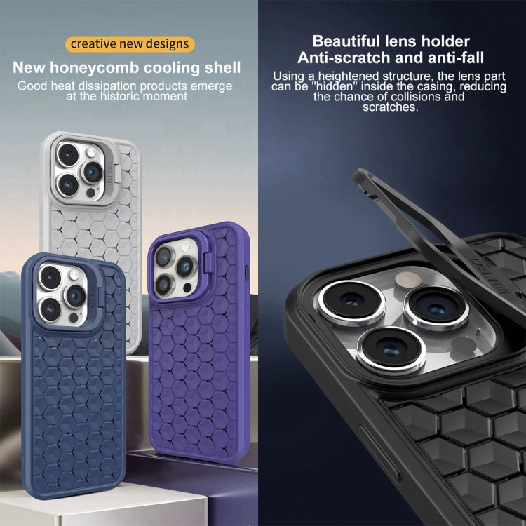 For iPhone 13 Pro Honeycomb Radiating Lens Holder Magsafe Phone Case(Purple) - iPhone 13 Pro Cases by buy2fix | Online Shopping UK | buy2fix