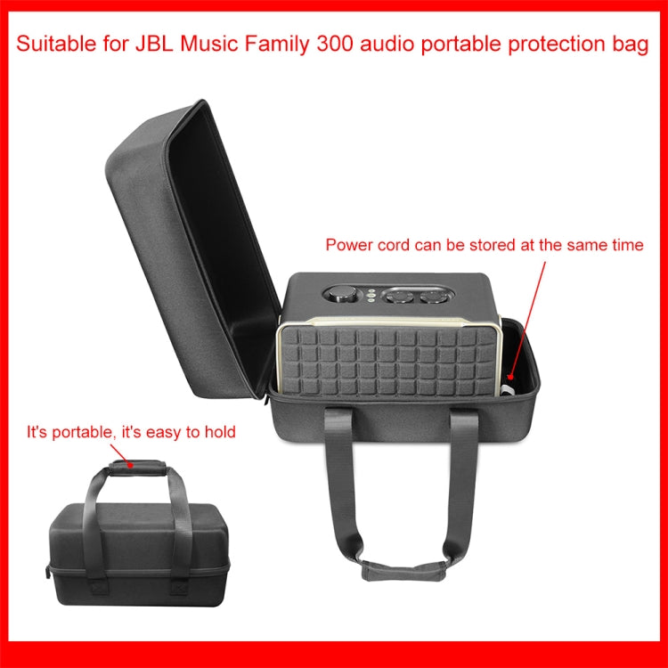 For JBL Authentics 300 Speaker Portable Bag Hard Shell Dustproof Case(Black) - Protective Case by buy2fix | Online Shopping UK | buy2fix