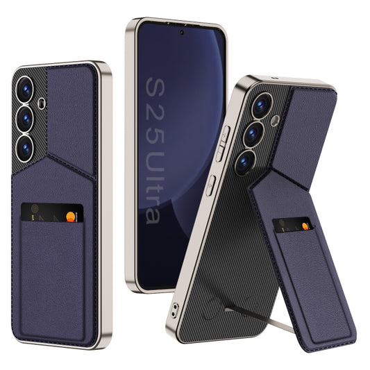 For Samsung Galaxy S25+ 5G GKK Rotor Bracket Recessed Card Bag Full Coverage Phone Case(Purple) - Galaxy S25+ 5G Cases by GKK | Online Shopping UK | buy2fix