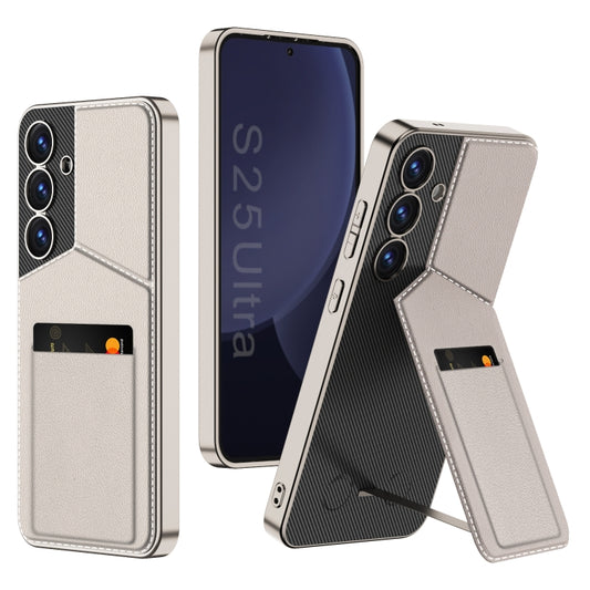 For Samsung Galaxy S25+ 5G GKK Rotor Bracket Recessed Card Bag Full Coverage Phone Case(Grey) - Galaxy S25+ 5G Cases by GKK | Online Shopping UK | buy2fix