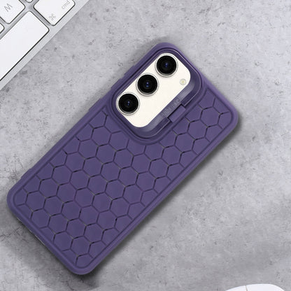 For Samsung Galaxy S23 5G Honeycomb Radiating Lens Holder Magsafe Phone Case(Purple) - Galaxy S23 5G Cases by buy2fix | Online Shopping UK | buy2fix