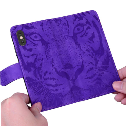 For Google Pixel 9 Pro 5G Tiger Embossing Pattern Flip Leather Phone Case(Purple) - Google Cases by buy2fix | Online Shopping UK | buy2fix