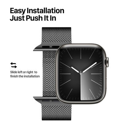 For Apple Watch Series 8 45mm DUX DUCIS Milanese Pro Series Stainless Steel Watch Band(Black) - Watch Bands by DUX DUCIS | Online Shopping UK | buy2fix