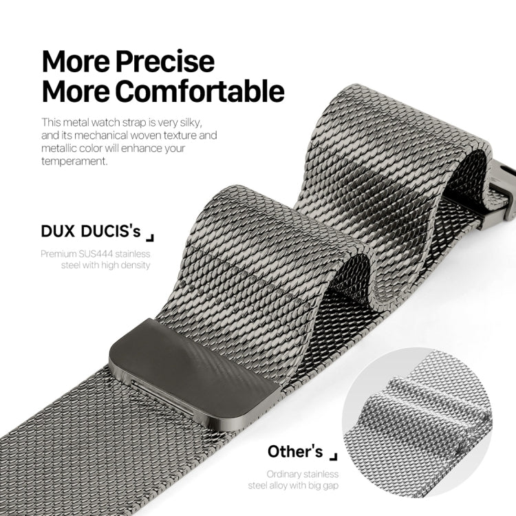 For Apple Watch Series 8 45mm DUX DUCIS Milanese Pro Series Stainless Steel Watch Band(Graphite) - Watch Bands by DUX DUCIS | Online Shopping UK | buy2fix