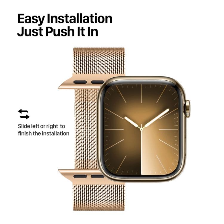 For Apple Watch Series 3 42mm DUX DUCIS Milanese Pro Series Stainless Steel Watch Band(Gold) - Watch Bands by DUX DUCIS | Online Shopping UK | buy2fix