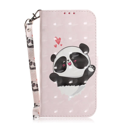 For Google Pixel 9 Pro 3D Colored Horizontal Flip Leather Phone Case(Heart Panda) - Google Cases by buy2fix | Online Shopping UK | buy2fix