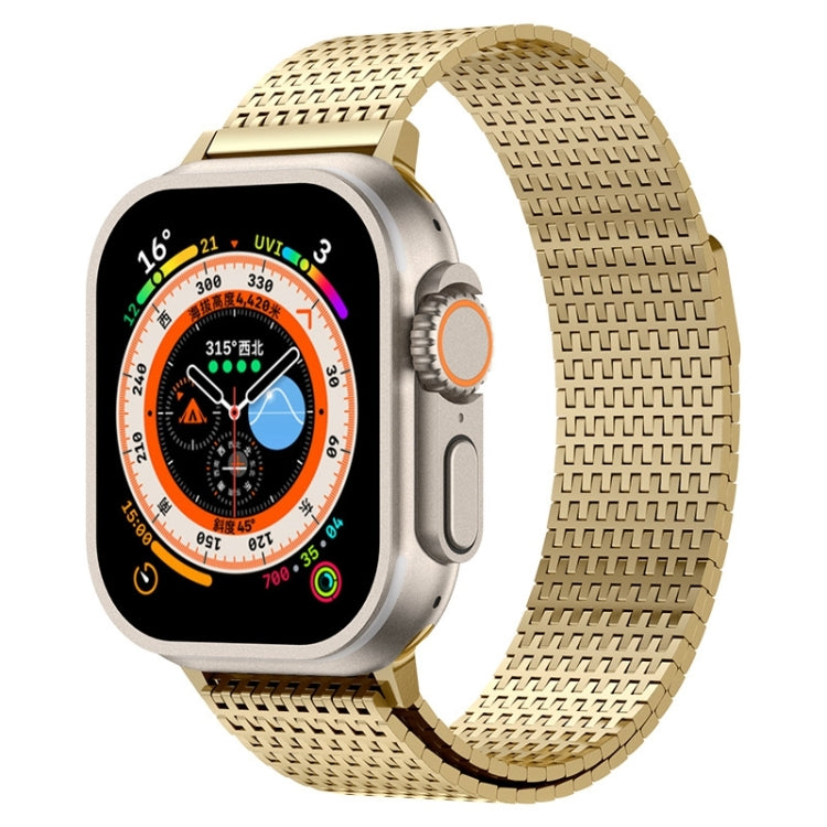 For Apple Watch Series 9 45mm Milanese Loop Magnetic Clasp Stainless Steel Watch Band(Gold) - Watch Bands by buy2fix | Online Shopping UK | buy2fix