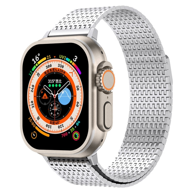 For Apple Watch SE 40mm Milanese Loop Magnetic Clasp Stainless Steel Watch Band(Silver) - Watch Bands by buy2fix | Online Shopping UK | buy2fix