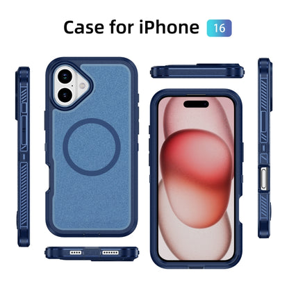 For iPhone 16 Guard Magsafe Magnetic Ring Matte Phone Case(Royal Blue) - iPhone 16 Cases by buy2fix | Online Shopping UK | buy2fix