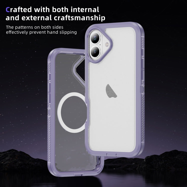 For iPhone 16 Guard Magsafe Magnetic Ring Matte Phone Case(Light Purple) - iPhone 16 Cases by buy2fix | Online Shopping UK | buy2fix