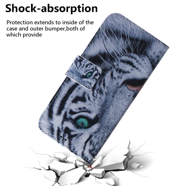 For Google Pixel 9 Pro Coloured Drawing Flip Leather Phone Case(Tiger) - Google Cases by buy2fix | Online Shopping UK | buy2fix