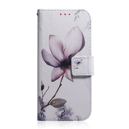 For Google Pixel 9 Pro Coloured Drawing Flip Leather Phone Case(Magnolia) - Google Cases by buy2fix | Online Shopping UK | buy2fix