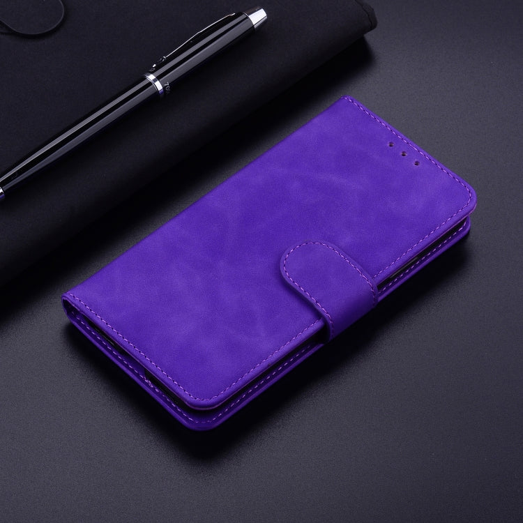 For Google Pixel 9 Pro Skin Feel Pure Color Flip Leather Phone Case(Purple) - Google Cases by buy2fix | Online Shopping UK | buy2fix