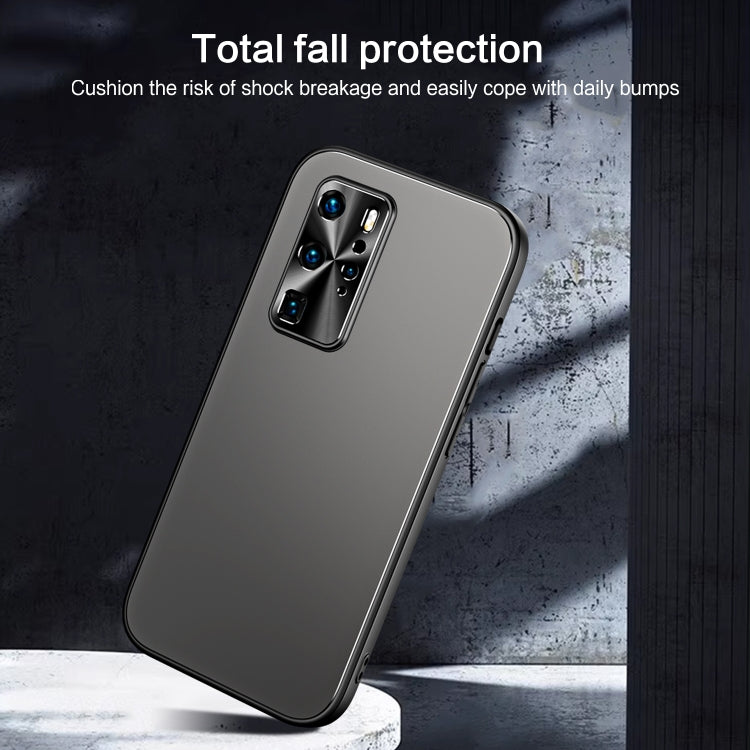 For Huawei P40 R-JUST RJ-61 Electroplating Frosted TPU + PC Phone Case(Grey) - Huawei Cases by R-JUST | Online Shopping UK | buy2fix