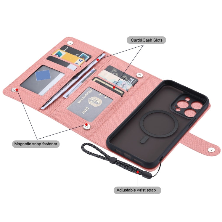 For iPhone 13 ViLi GHA Series Shockproof MagSafe RFID Leather Attraction Horizontal Flip Phone Case(Pink) - iPhone 13 Cases by ViLi | Online Shopping UK | buy2fix