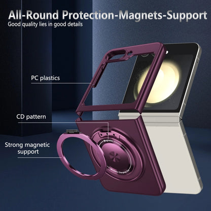 For Samsung Galaxy Z Flip4 5G 360 Degree Rotating Holder MagSafe PC Full Coverage Shockproof Phone Case(Purple) - Galaxy Z Flip4 5G Cases by buy2fix | Online Shopping UK | buy2fix