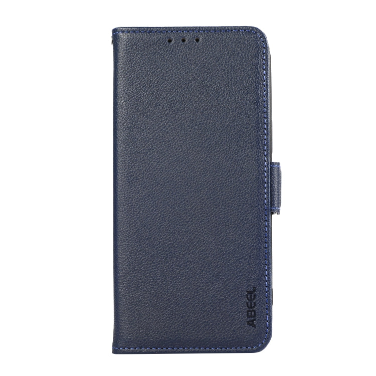 For Samsung Galaxy S22 5G ABEEL Side-Magnetic Litchi Pattern Leather RFID Phone Case(Blue) - Galaxy S22 5G Cases by buy2fix | Online Shopping UK | buy2fix