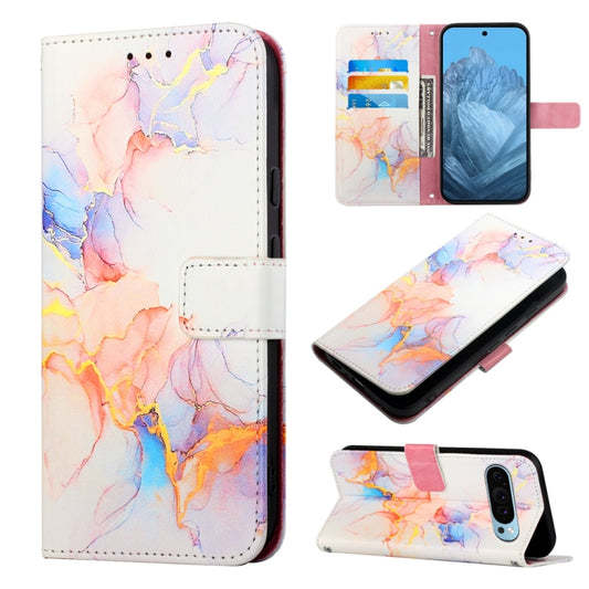 For Google Pixel 9 PT003 Marble Pattern Flip Leather Phone Case(Galaxy Marble White) - Google Cases by buy2fix | Online Shopping UK | buy2fix