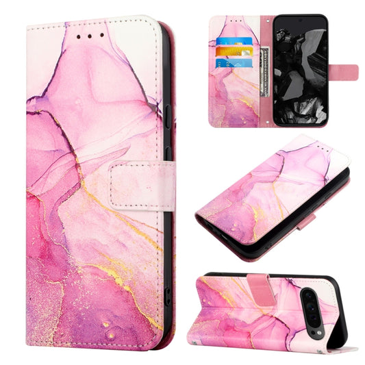 For Google Pixel 9 Pro PT003 Marble Pattern Flip Leather Phone Case(Pink Purple Gold) - Google Cases by buy2fix | Online Shopping UK | buy2fix