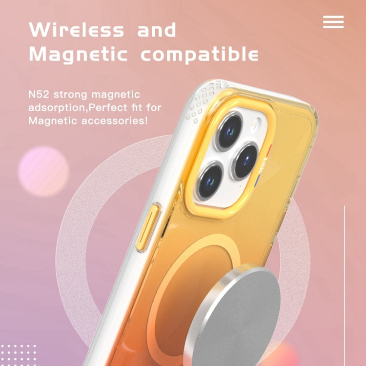 For iPhone 15 Plus TGVIS Aurora Series MagSafe Magnetic Phone Case(Gradient Orange) - iPhone 15 Plus Cases by TGVIS | Online Shopping UK | buy2fix