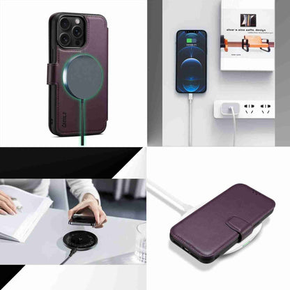 For iPhone 14 Pro ESEBLE E1 Nappa Texture MagSafe Holder Leather Phone Case(Dark Purple) - iPhone 14 Pro Cases by ESEBLE | Online Shopping UK | buy2fix