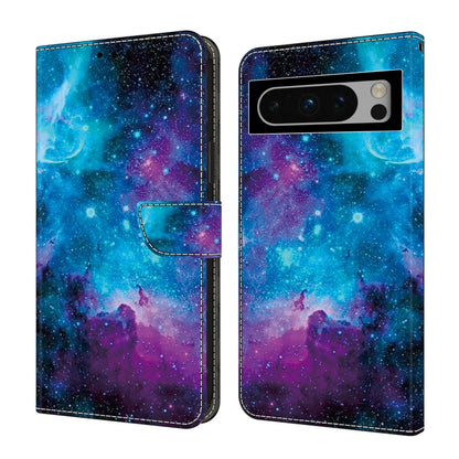 For Google Pixel 9 Pro Crystal Painted Leather Phone case(Starry Sky) - Google Cases by buy2fix | Online Shopping UK | buy2fix