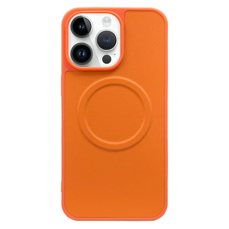 For iPhone 12 Pro Max 2 in 1 MagSafe Magnetic Silicone Leather Phone Case(Orange) - iPhone 12 Pro Max Cases by buy2fix | Online Shopping UK | buy2fix