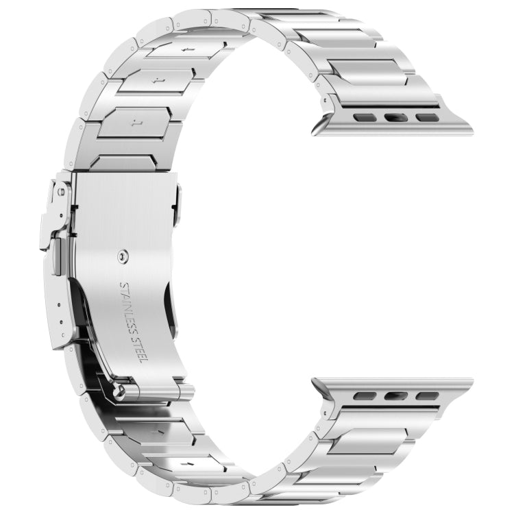 For Apple Watch 38mm I-Shaped Titanium Metal Watch Band(Mirror Silver) - Watch Bands by buy2fix | Online Shopping UK | buy2fix