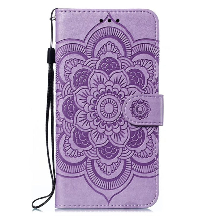 For OnePlus 12 Sun Mandala Embossing Pattern Phone Leather Case(Purple) - OnePlus Cases by buy2fix | Online Shopping UK | buy2fix