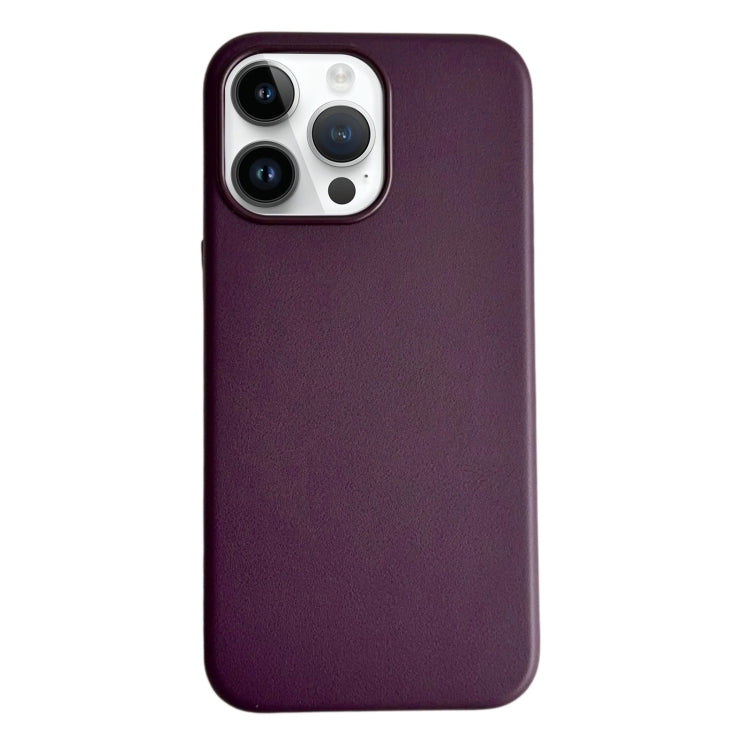 For iPhone 13 Pro Pure Color Leather Magsafe Magnetic Phone Case(Purple) - iPhone 13 Pro Cases by buy2fix | Online Shopping UK | buy2fix