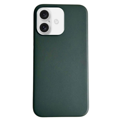 For iPhone 16 Pure Color Leather Magsafe Magnetic Phone Case(Dark Green) - iPhone 16 Cases by buy2fix | Online Shopping UK | buy2fix