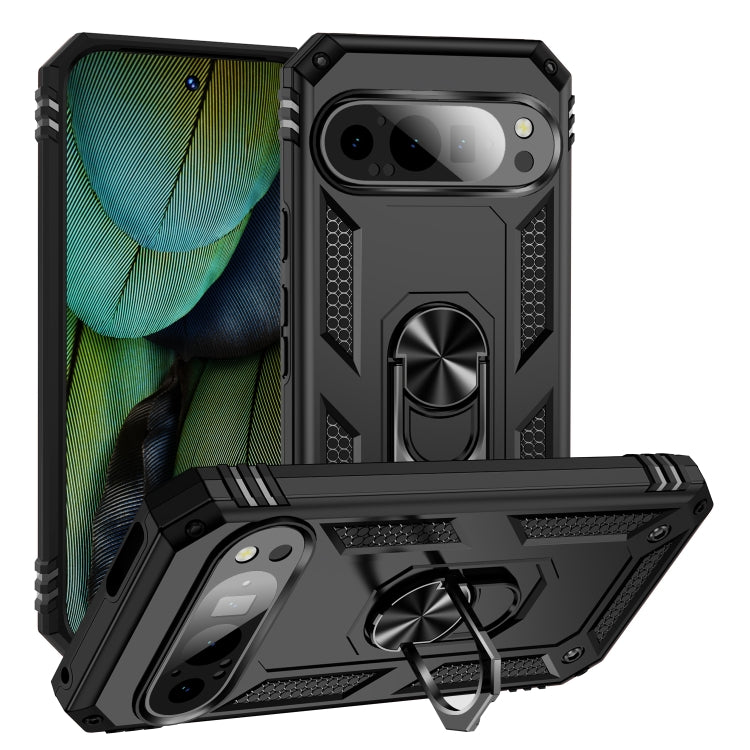 For Google Pixel 9 Shockproof TPU + PC Phone Case with Holder(Black) - Google Cases by buy2fix | Online Shopping UK | buy2fix