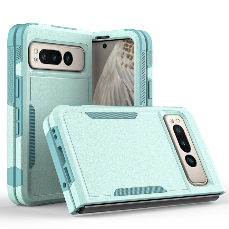 For Google Pixel Fold 2 in 1 PC + TPU Phone Case(Light Green) - Google Cases by buy2fix | Online Shopping UK | buy2fix