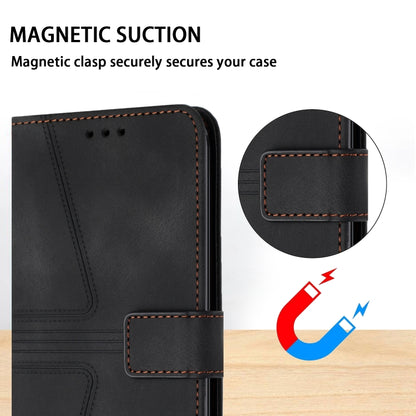 For iPhone 16 Triangle Solid Color Leather Phone Case(Black) - iPhone 16 Cases by buy2fix | Online Shopping UK | buy2fix