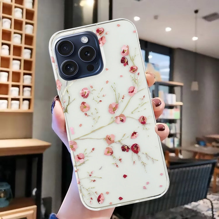 For iPhone 16 Pro Max Colorful Painting Pattern TPU Phone Case(Red Flowers) - iPhone 16 Pro Max Cases by buy2fix | Online Shopping UK | buy2fix