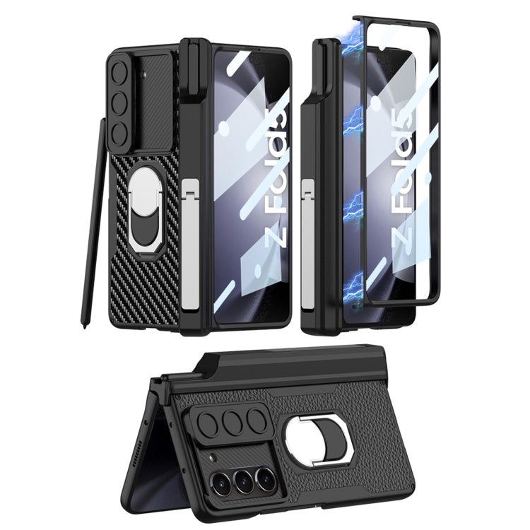 For Samsung Galaxy Z Fold5 GKK Integrated Magnetic Armor Full Coverage Phone Case(Carbon Fibre) - Galaxy Z Fold5 Cases by GKK | Online Shopping UK | buy2fix