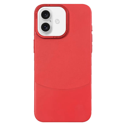 For iPhone 16 Plus Napa Texture PC + Leather Phone Case(Red) - iPhone 16 Plus Cases by buy2fix | Online Shopping UK | buy2fix