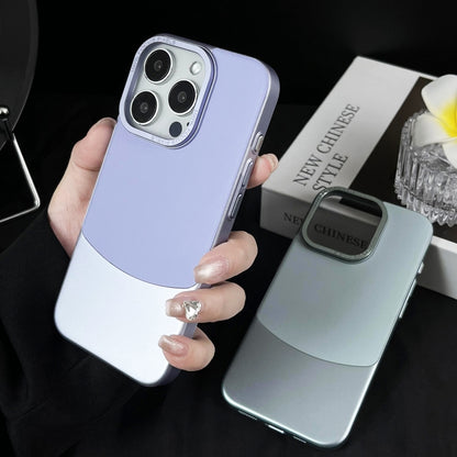 For iPhone 16 Plus Napa Texture PC + Leather Phone Case(Silver) - iPhone 16 Plus Cases by buy2fix | Online Shopping UK | buy2fix