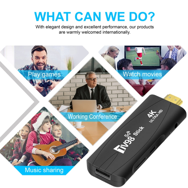 TV98 Rockchip 3228A Quad Core 4K HD Bluetooth Android TV Stick, RAM:4GB+32GB(UK Plug) - Android TV Sticks by buy2fix | Online Shopping UK | buy2fix