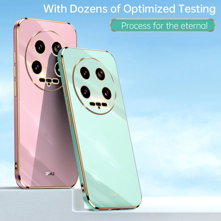 For Xiaomi 14 Ultra 5G XINLI Straight Edge 6D Electroplate TPU Phone Case(Mint Green) - 14 Ultra Cases by XINLI | Online Shopping UK | buy2fix