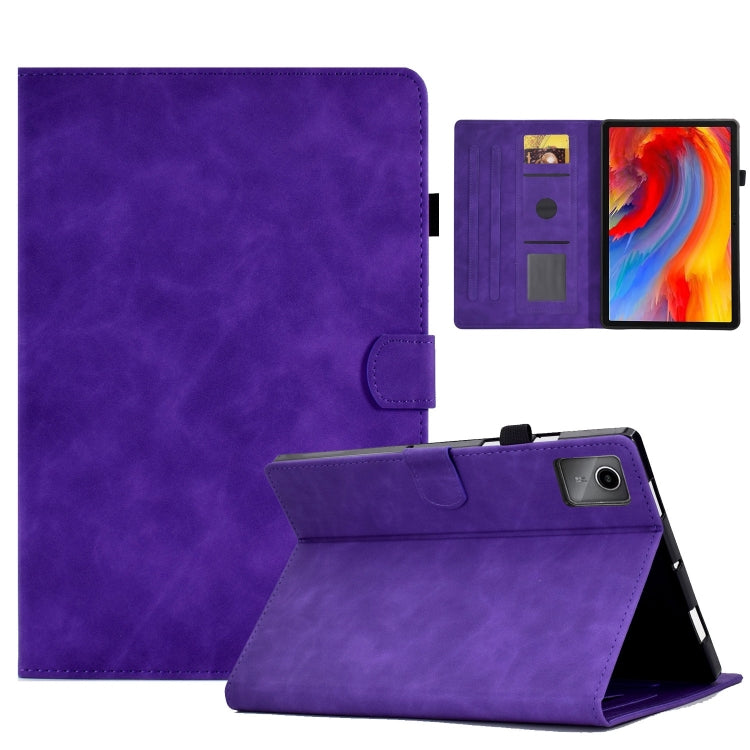 For Lenovo Tab M11 / Xiaoxin Pad 11 2024 Smile Embossed Smart Leather Tablet Case(Purple) - Lenovo by buy2fix | Online Shopping UK | buy2fix