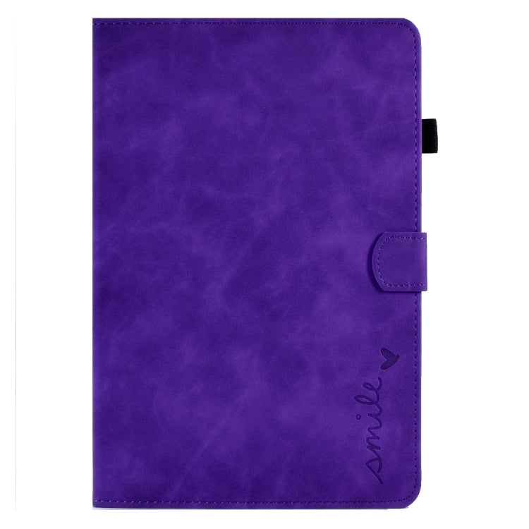 For Lenovo Tab M11 / Xiaoxin Pad 11 2024 Smile Embossed Smart Leather Tablet Case(Purple) - Lenovo by buy2fix | Online Shopping UK | buy2fix