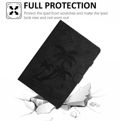 For iPad Pro 11 2024 Coconut Tree Embossed Smart Leather Tablet Case(Black) - iPad Pro 11 2024 Cases by buy2fix | Online Shopping UK | buy2fix