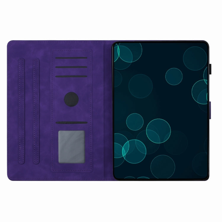 For iPad Pro 11 2024 Coconut Tree Embossed Smart Leather Tablet Case(Purple) - iPad Pro 11 2024 Cases by buy2fix | Online Shopping UK | buy2fix